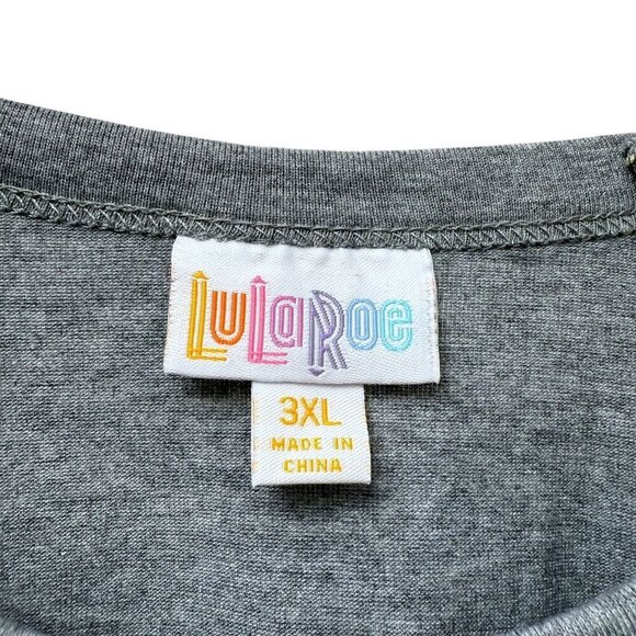 LULAROE Randy Tunic Tee Size 3XL Gray Boho Print 3/4 Sleeves Casual Top NWT - Picture 5 of 9